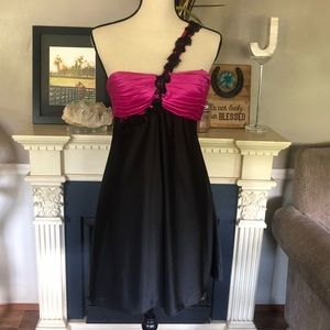 FREE WITH PURCHASE! pink black one shoulder dress!